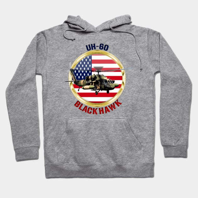 UH-60 Black Hawk USA Hoodie by MilMerchant